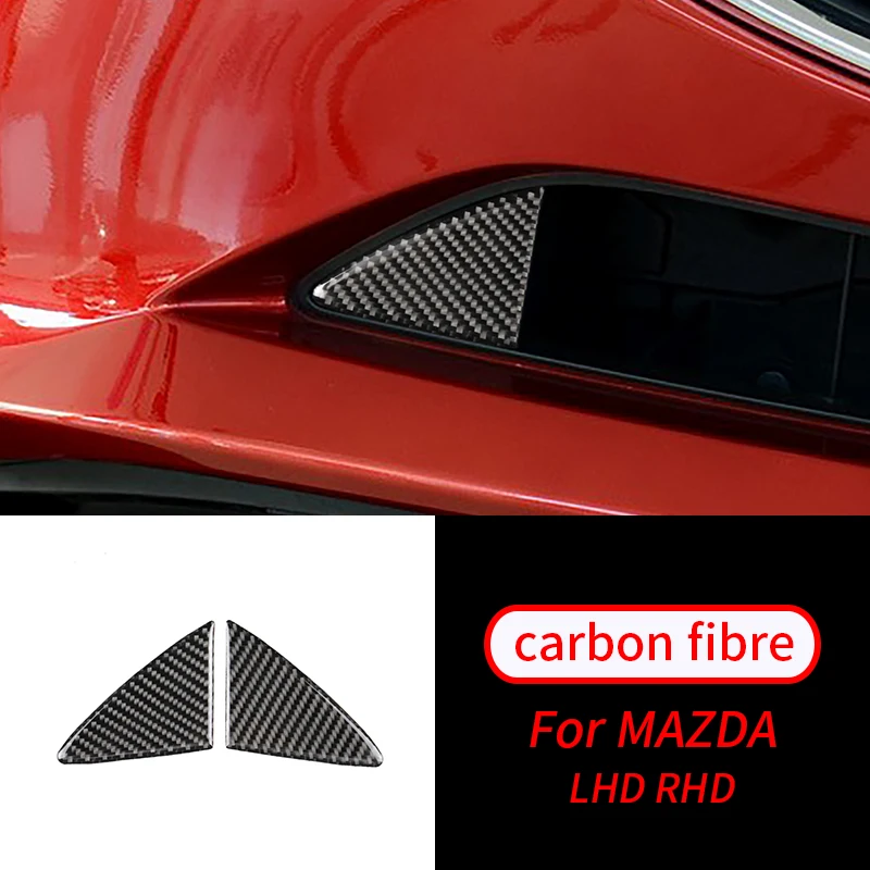 

For Mazda 3 Axela 2014 -2016 2 PCS Real Carbon FiberFront Grille Grill Cover Trim Car Interior Accessories