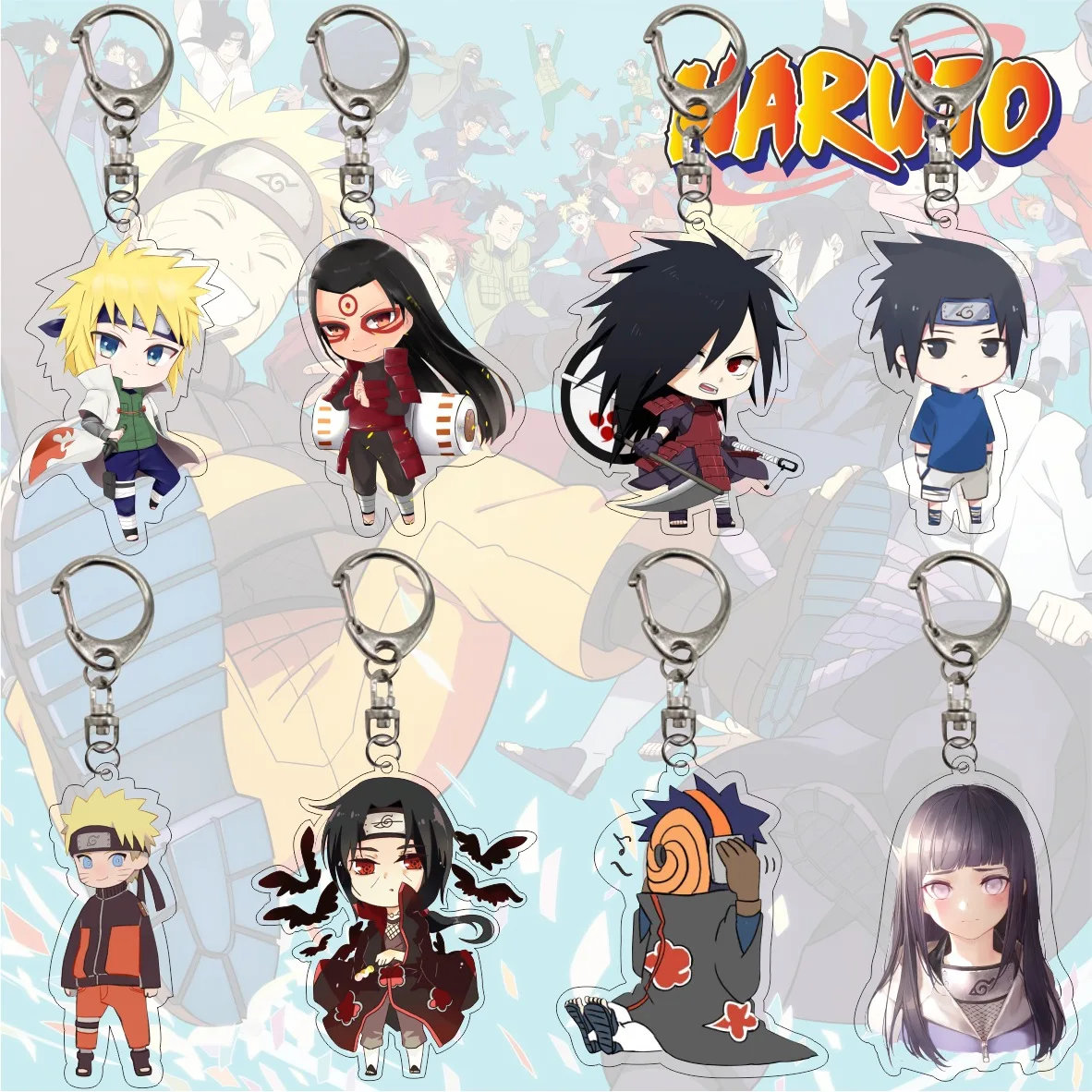 

Naruto Classic Anime Collection Key Chain Ring Cartoon Q Version Characters Acrylic Pendant Keychain Ornaments Cosplay Xmas Gift