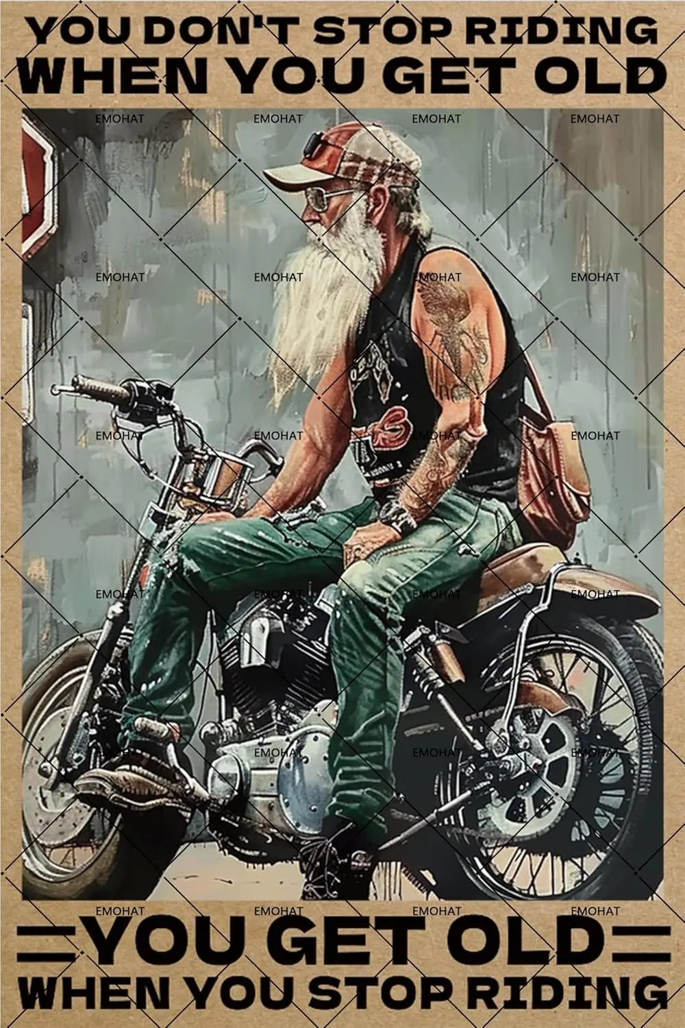 

Алюминиевая вывеска "Motorcycle You Don't Stop Racing When You Get Old"