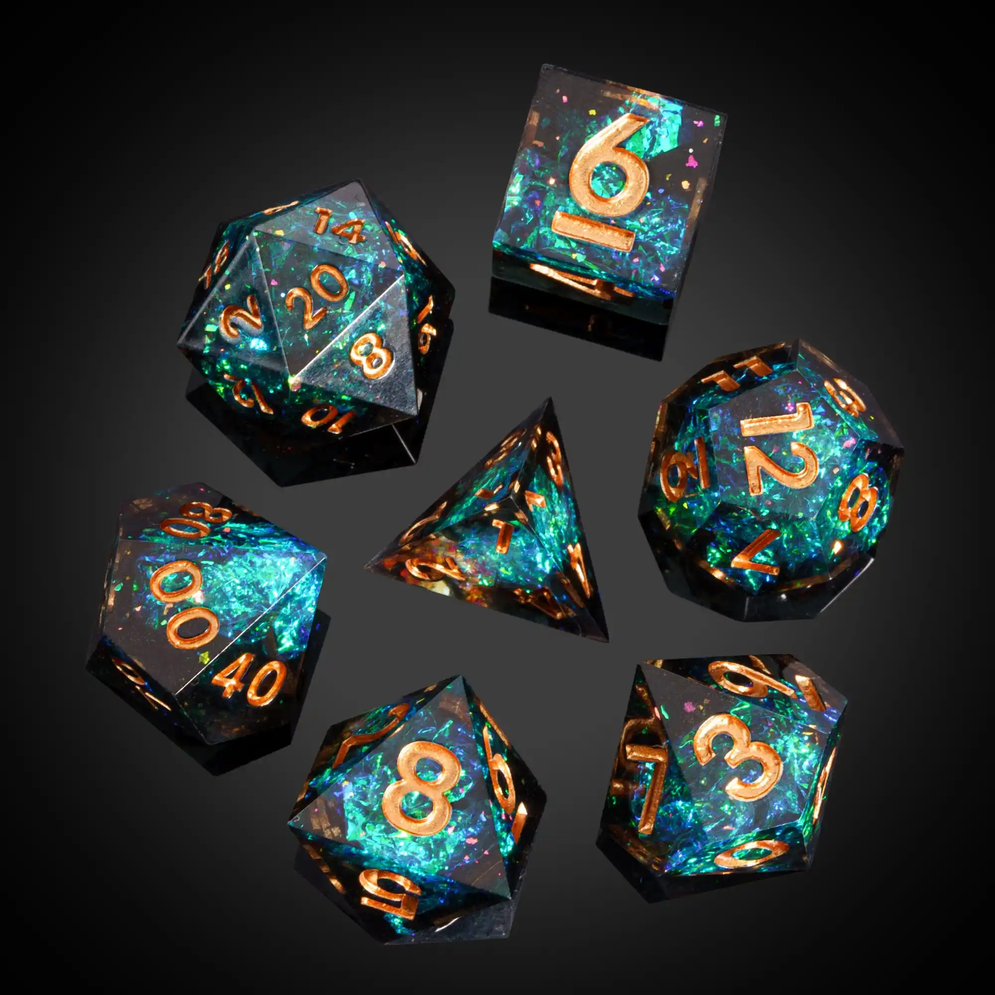 

CRITALLIC Галактические краевые кости Новые 7 DND Кости Ролевые игры D & D MTG Search MTG Pathfinder