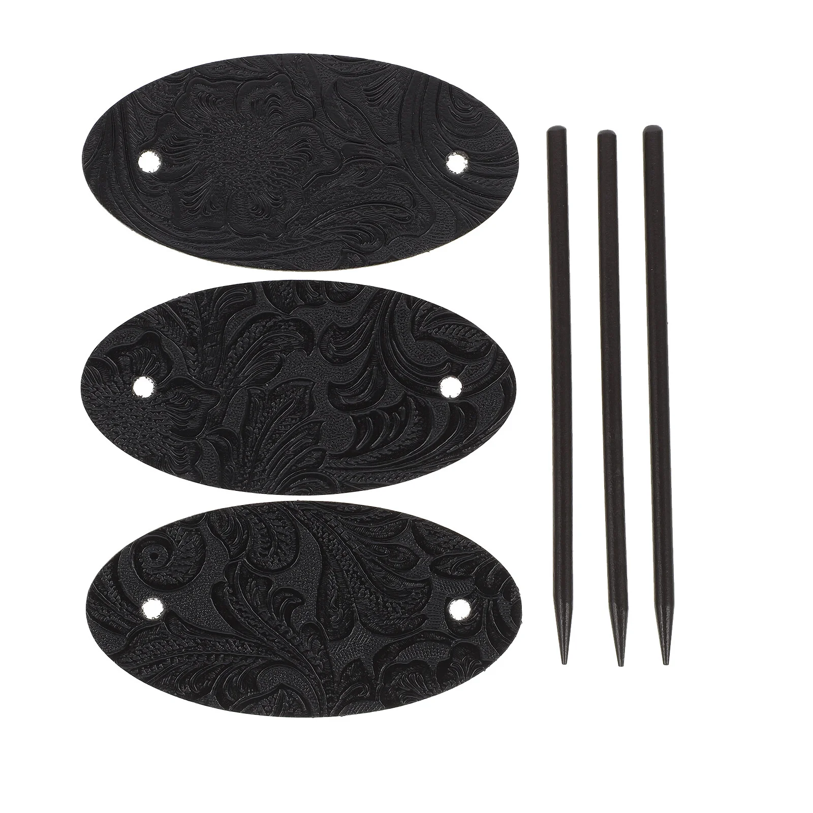 

3Pcs Hair Barrette with Oval Shape Hair Hair Ponytail Hair Pin Headdress for ( Black )