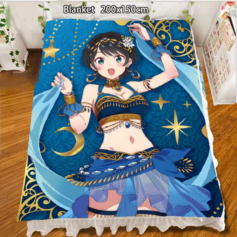 

Аниме Флисовое одеяло Kanojo Okarishimasu Sarashina Ruka одеяло ковер мягкие постельные принадлежности 200x150 см