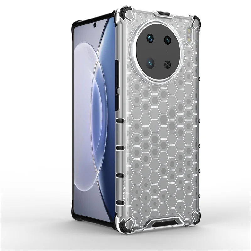 

Shockproof Case for Vivo X90 Pro Cover for Vivo X90 Pro Capas Bumper Transparent Honeycomb Clear Cover Vivo X90 Pro Plus Fundas