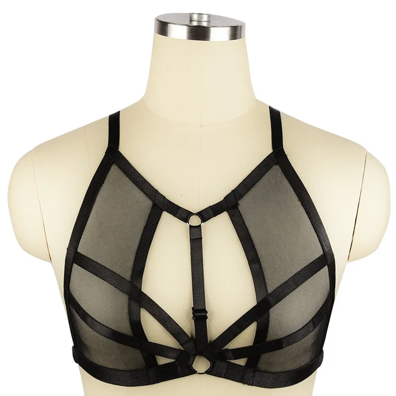

Goth Fetish Rave Harajuku Adjust Men Harness Garter Belt Cage Bra Erotic Punk Body Bondage Sexy Lingerie Womens Harness