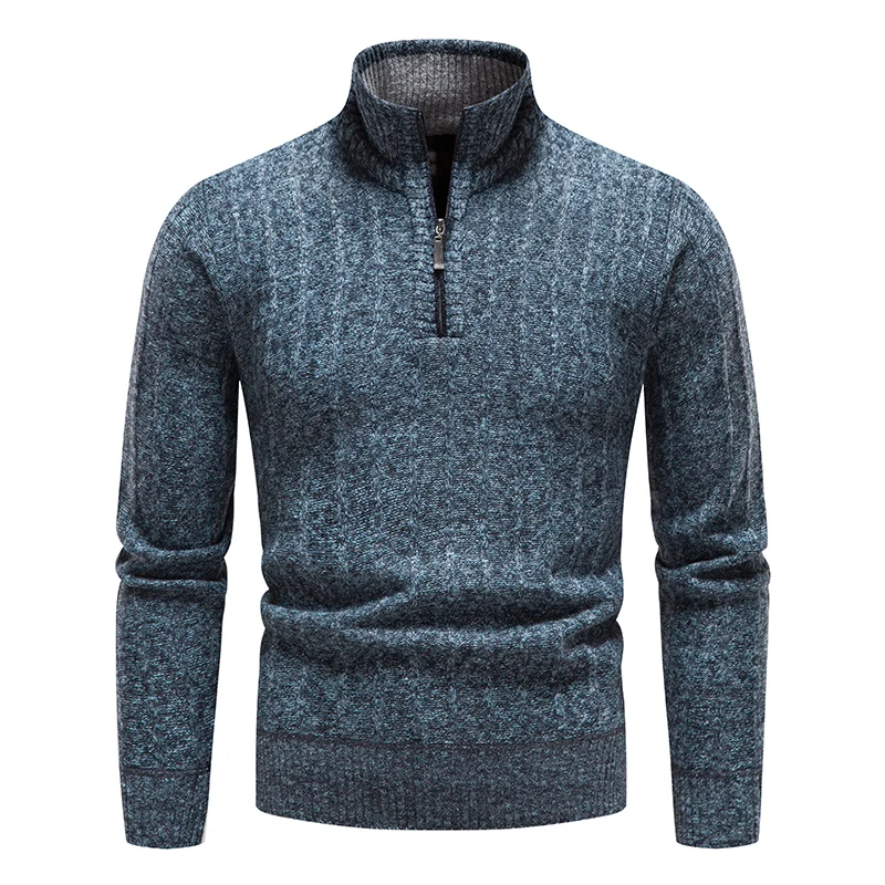

Autumn and Winter New Boutique Men's Sweater High Quality Knitting Pullover Long Sleeve Plush Casual Slim Fit Bottoming Shirt