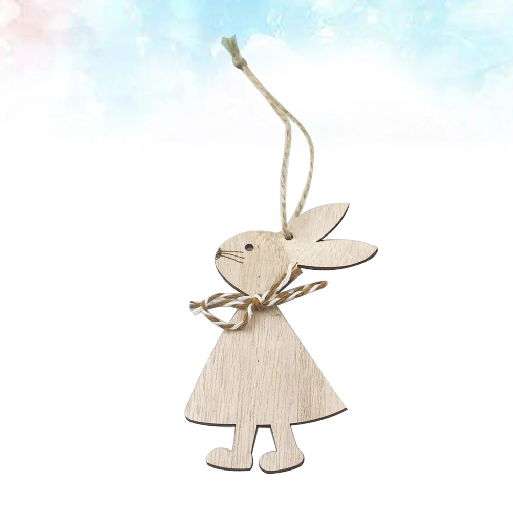 

Easter Wooden Bunny Rabbit Wood Ornaments Hanging Pendant Decorations Crafts Cutouts Craft Cutout Tree Ornament Embellishments