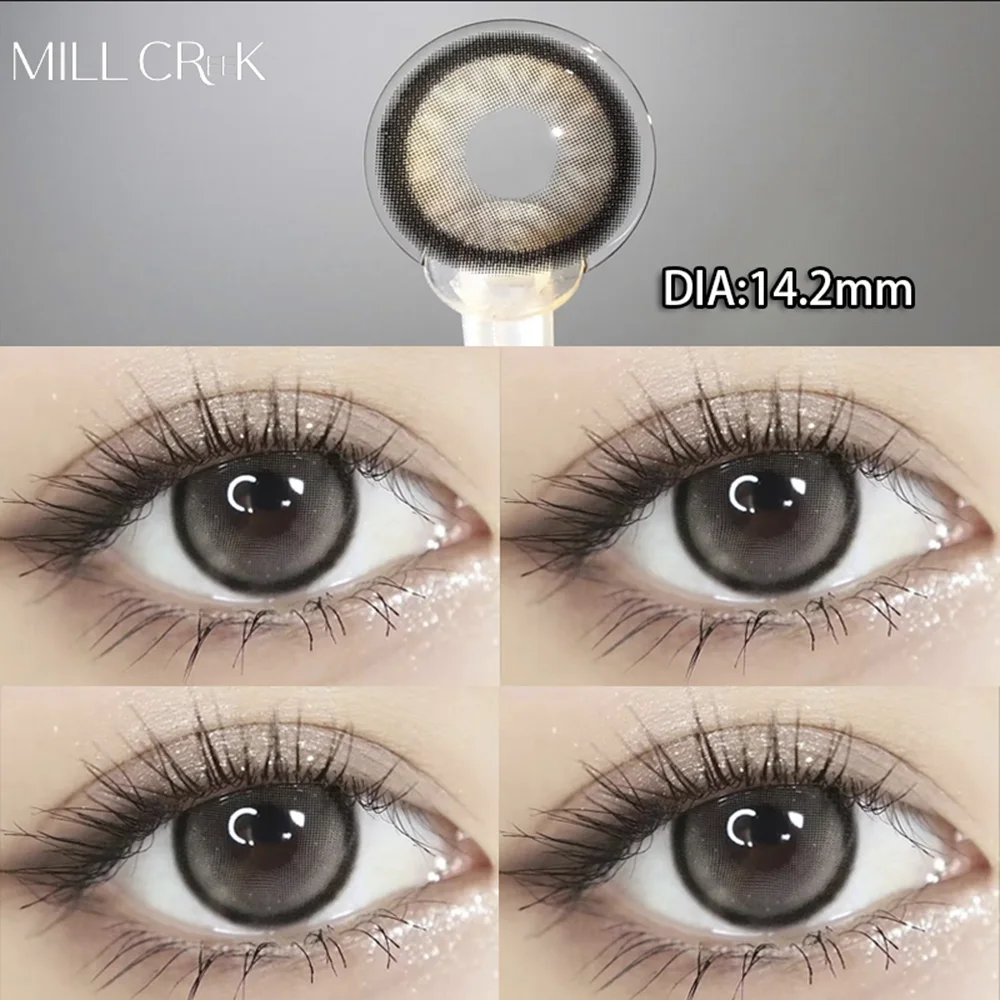 

MILL CREEK 2Pcs Monthly Color Contact Lenses with Myopia Prescription Nature Eye Contacts Lens Pupil Beauty Makeup Fast Shipping