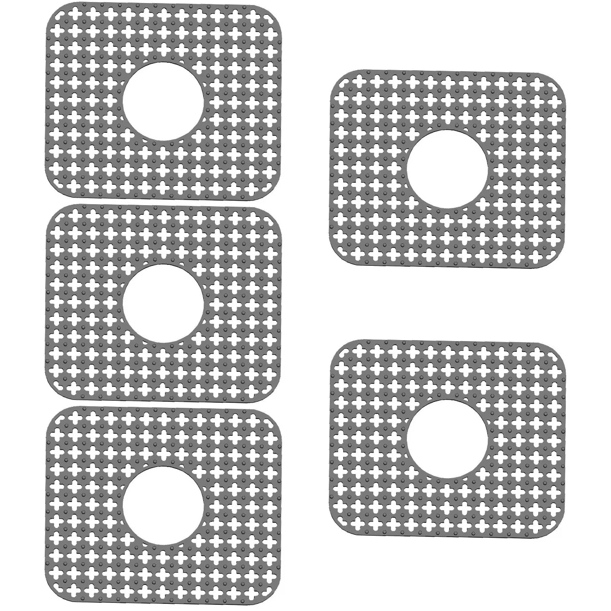 

5pcs Reusable Sink Mat Wear-resistant Sink Draining Cushion Non-slip Sink Mat