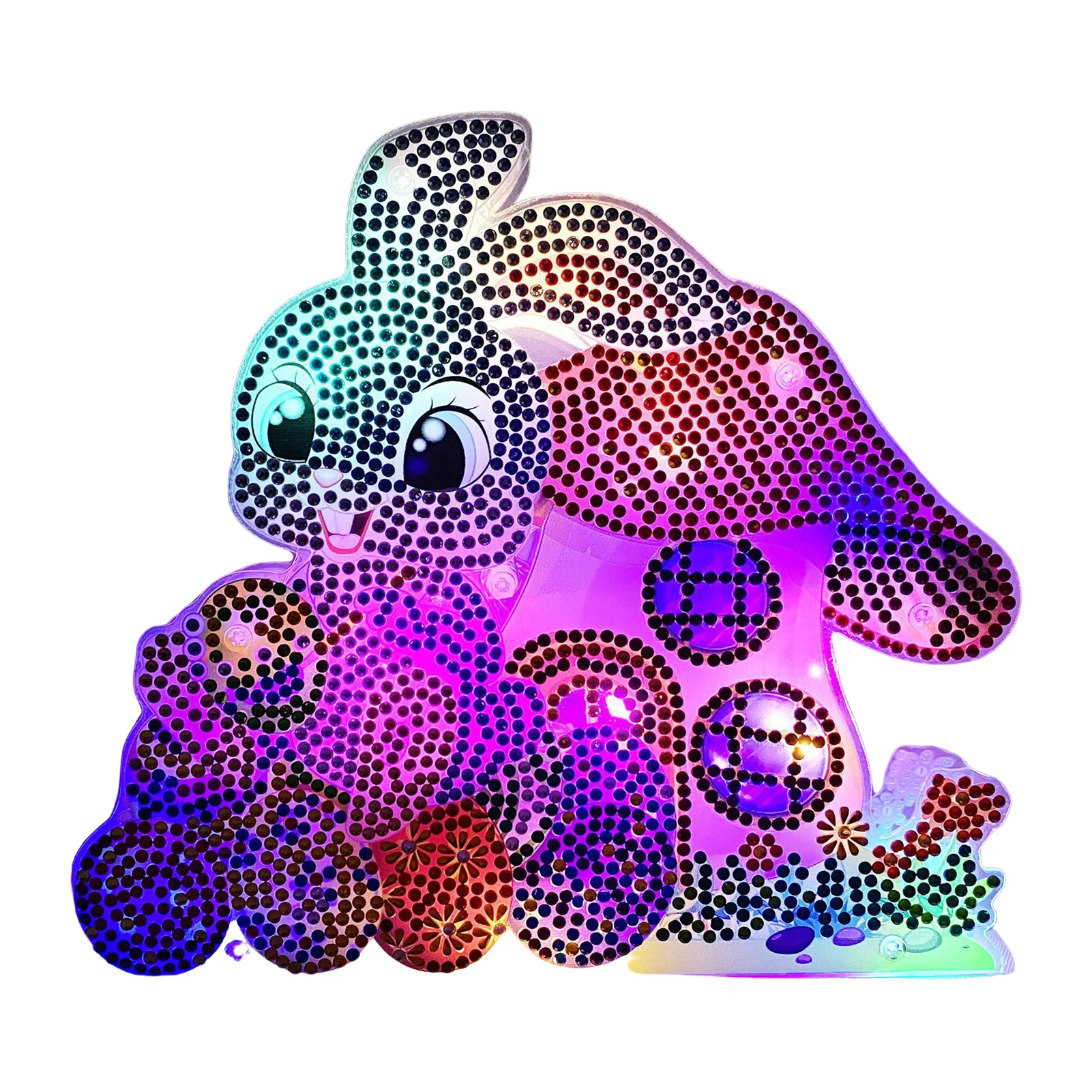 

5D DIY Diamond Pai-nting Full Drill Crystal Rhinestone Rabbit Pictures Decor Night Light Card Ornaments Arts Craft For Home Wall