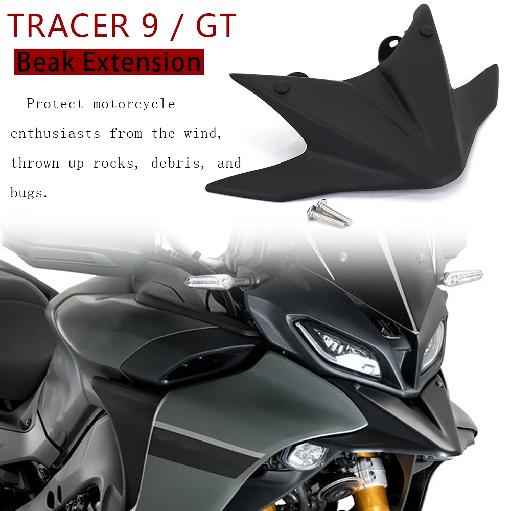 

New Black Front Wheel Fender For YAMAHA Tracer 900 GT TRACER 9 Tracer9 Tracer900 Beak Nose Cone Extension Cover 2021 2022 2023