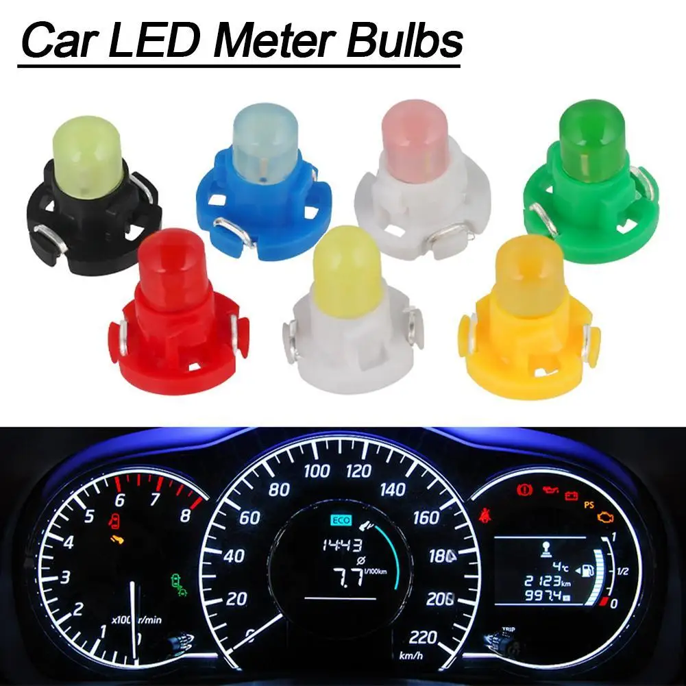 10Pcs Super Bright T3 T4.2 T4.7 COB Led Bulb CANbus Car Interior Lights Indicator Dashboard Central Control Lamp Instrument - купить по