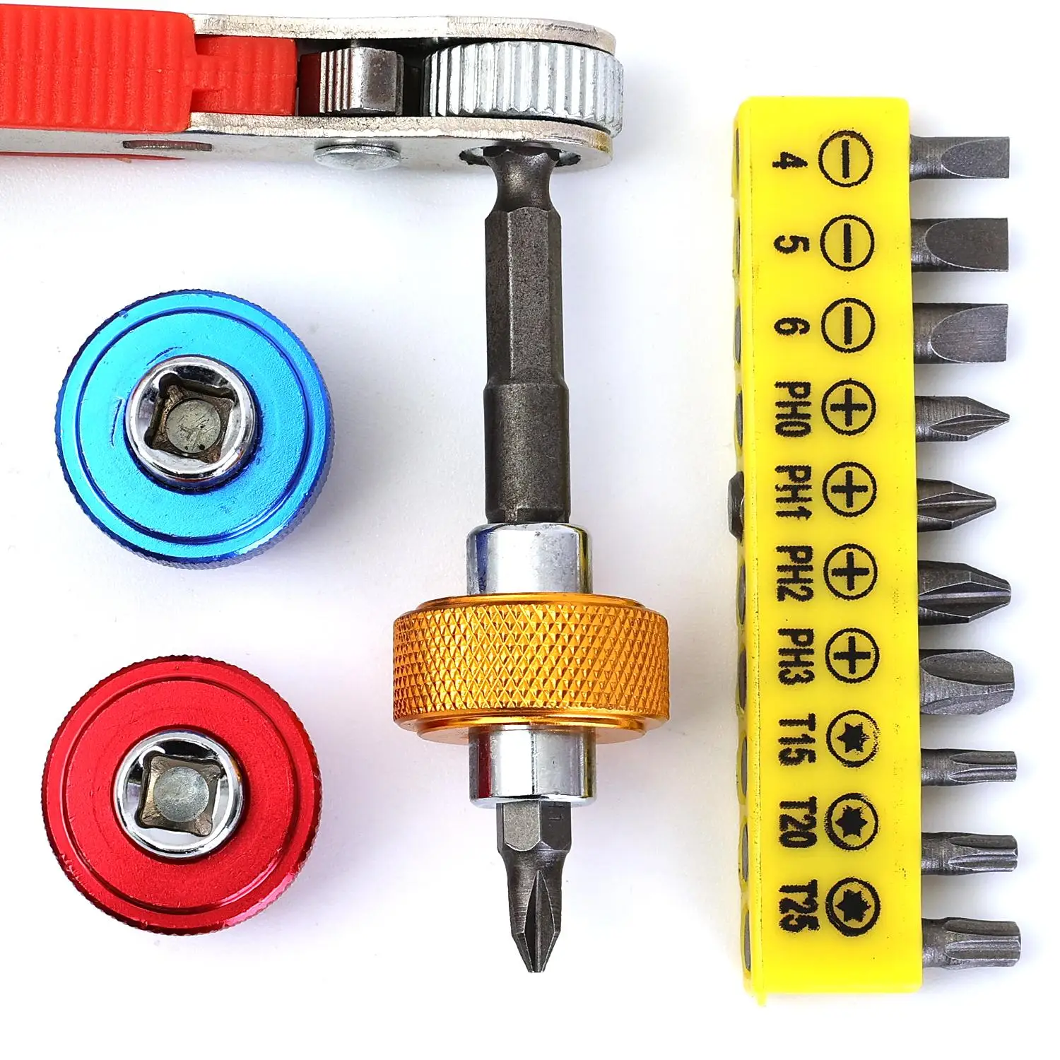 Фото Набор коротких отверточных бит с шестигранным хвостовиком и трещоткой, с держателем, крестообразные и Torx биты, быстросменные насадки для ремонта дома №2