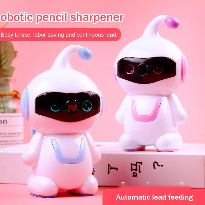 Creative Stationery Robot Pencil Sharpener Boy Girl Cute Cartoon Student Gift Manual Rotating Pencil Sharpener School Supplies