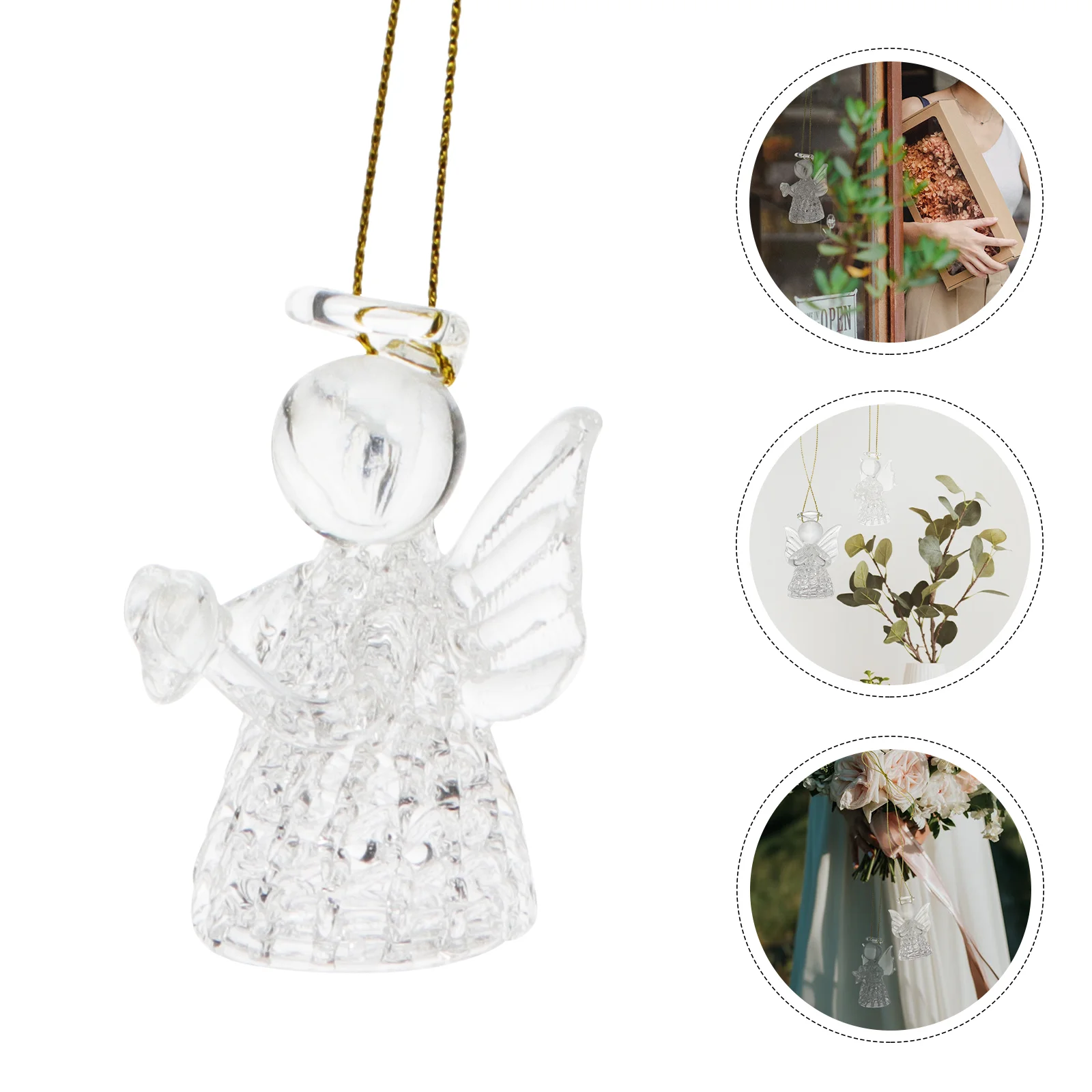 

Angel Hanging Ornaments Ornament Angels Christmas Crystal Pendant Tree Design Clear Car Charm Decor Adornment Guardian Figurine