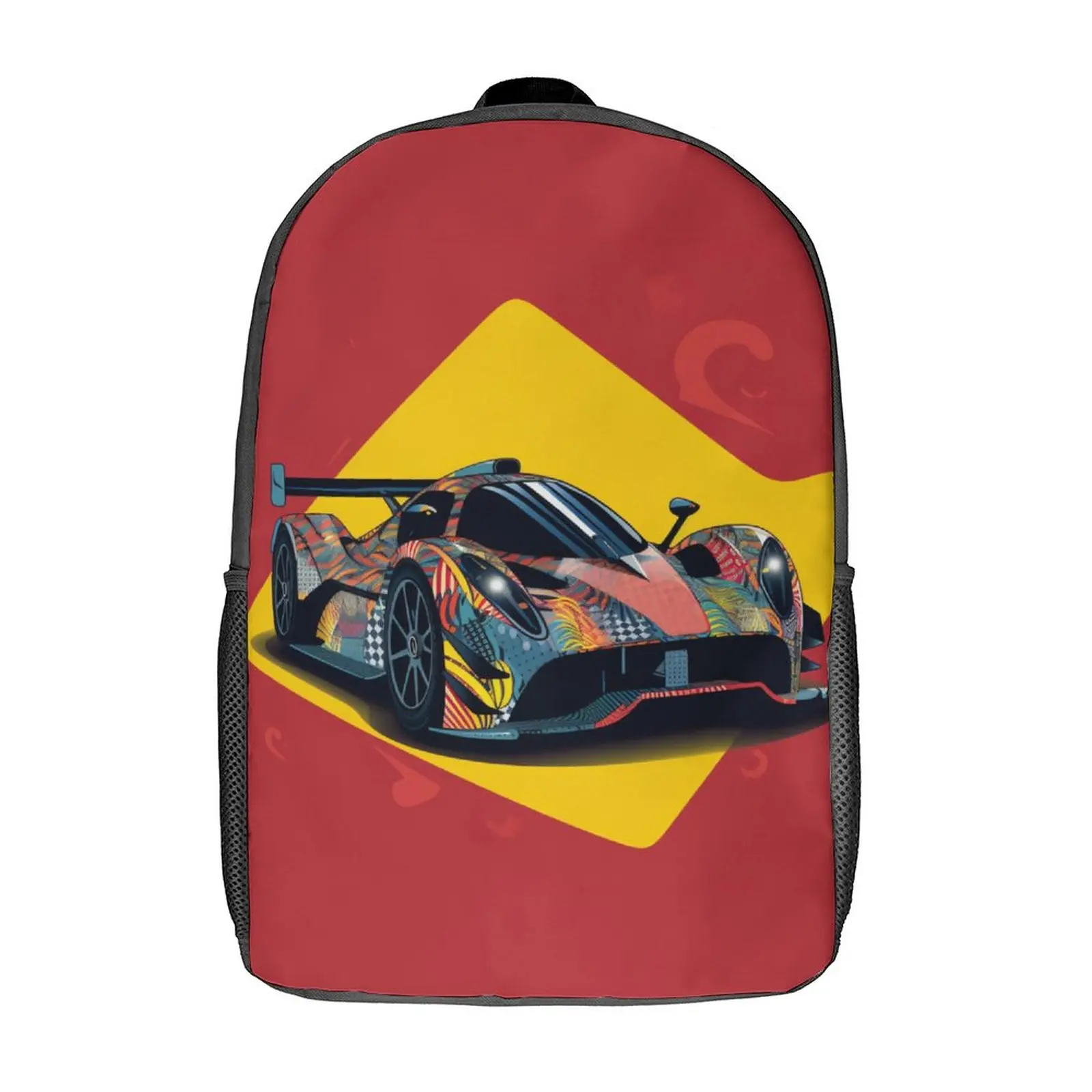

Dazzling Sports Car Backpack Graffiti Simplified Form Cycling Backpacks Boy Girl Cute School Bags Designer Print Rucksack