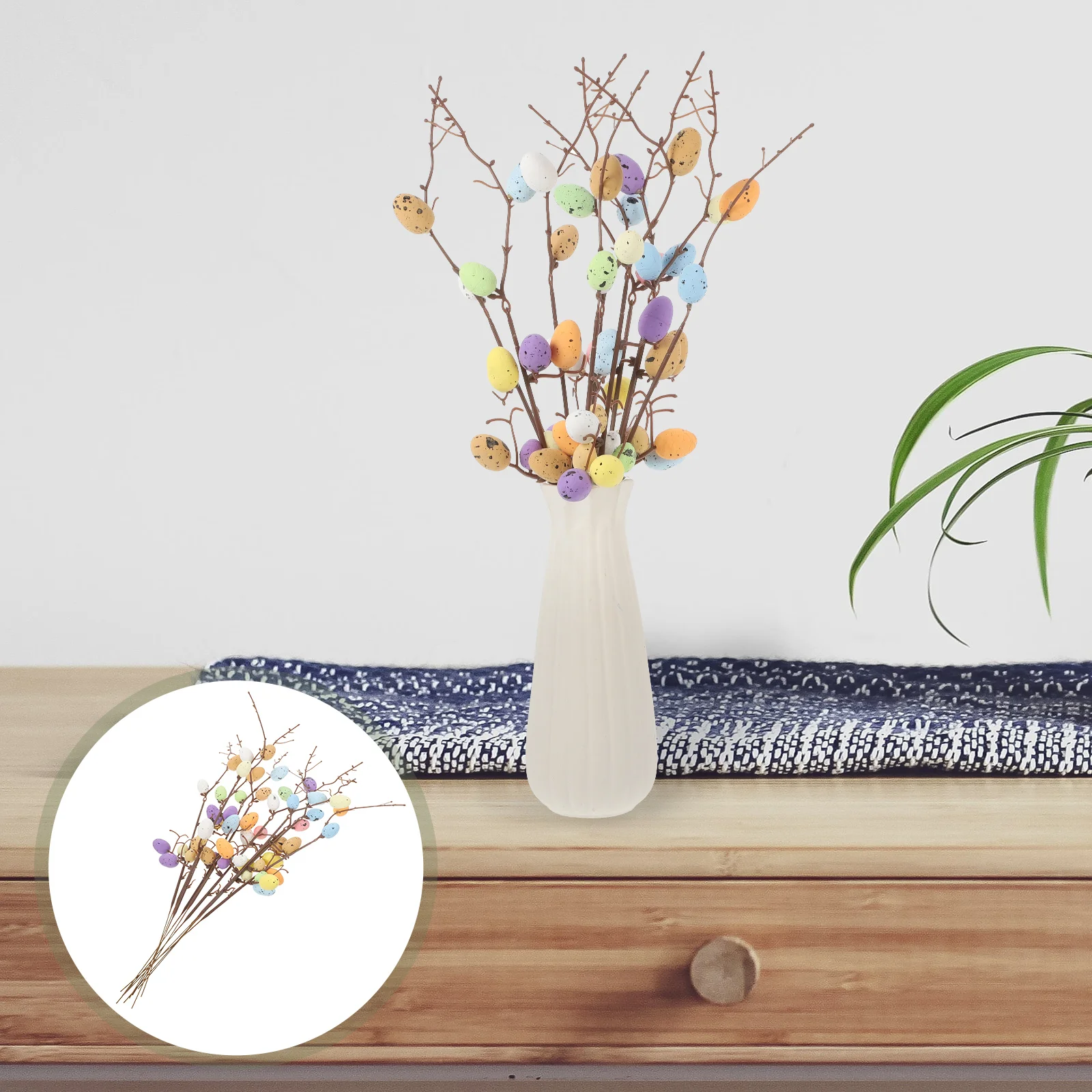 

Easter Egg Artificial Picks Branch Stems Berry Eggs Fake Branches Spring Pip Decorative Wreath Decoration Party Vine Spray