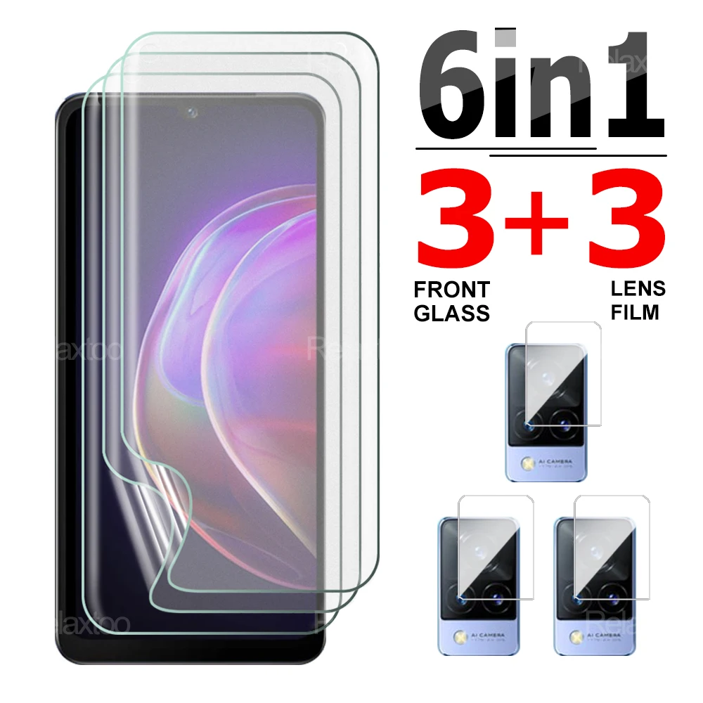 

Гидрогелевая пленка 6 в 1 для Vivo V21 4G 5G V 21 e, защитная пленка для экрана, полная защитная пленка для Vivo V21e V23, защита для линз головного света, не ...