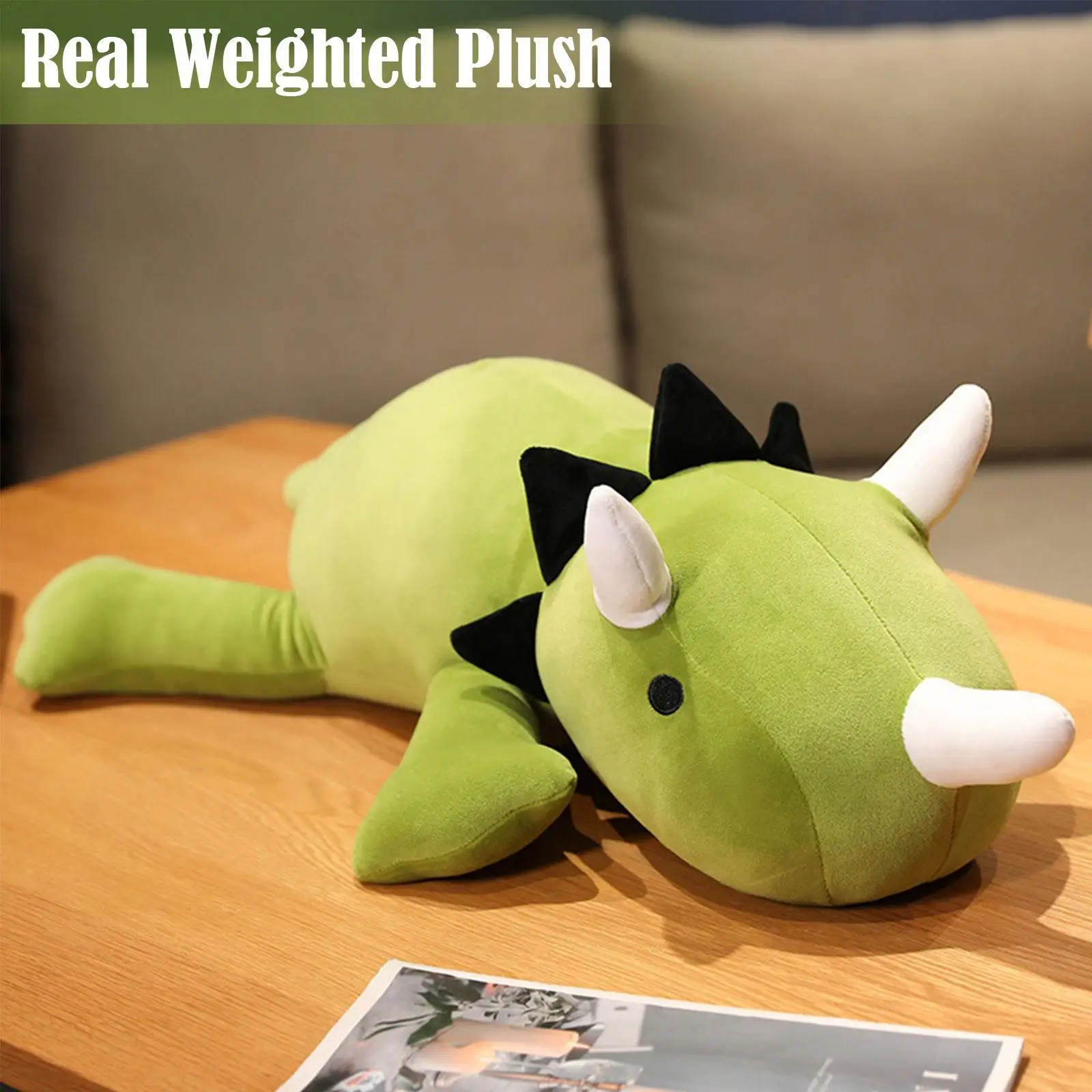 

Утяжеленная плюшевая игрушка в виде динозавра, мультяшная мягкая подушка-Зверюшка, милая утяжеленная игрушка-динозавр, подарок для детей, 38...