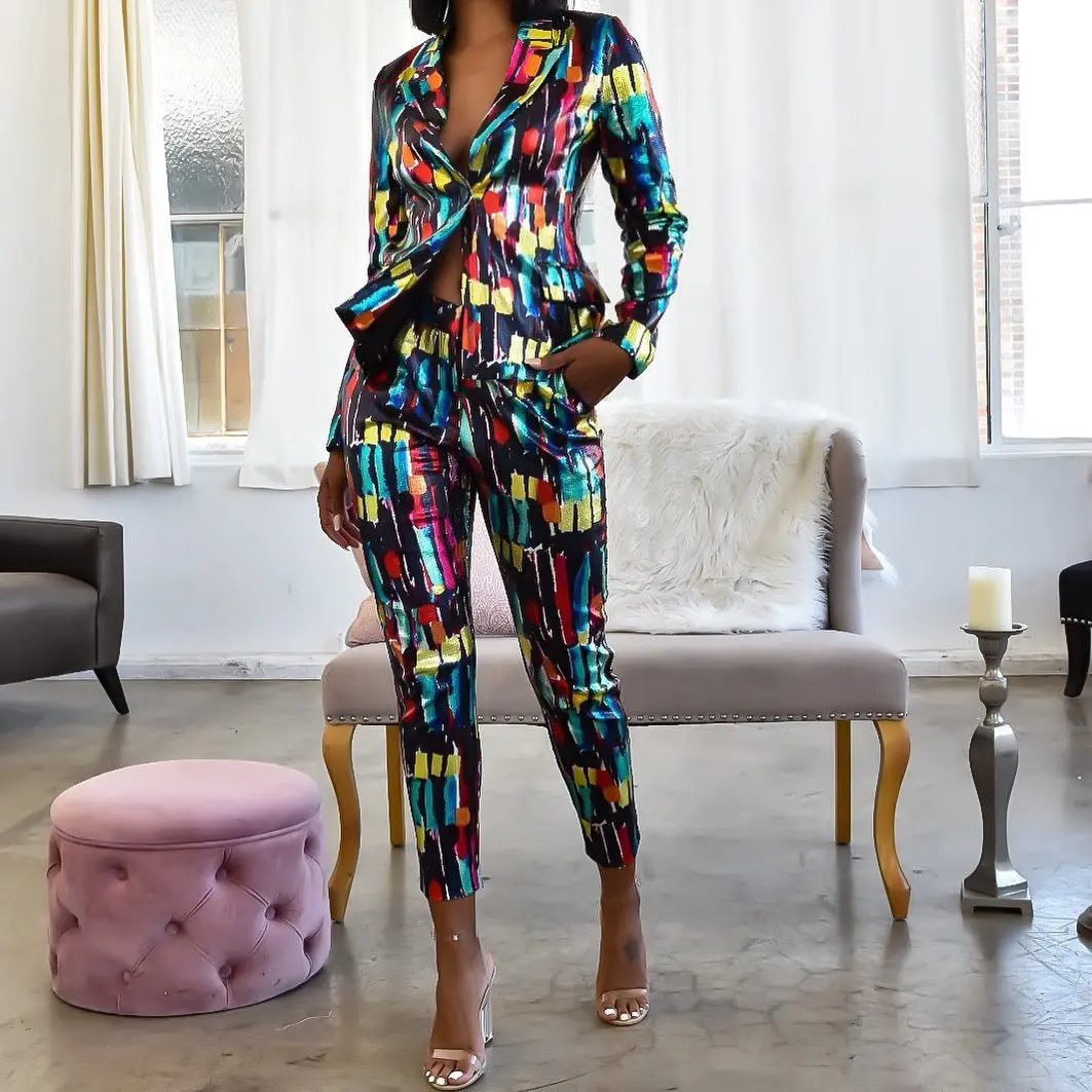 

Fashion new women's small suit suit color suit commuter office suit