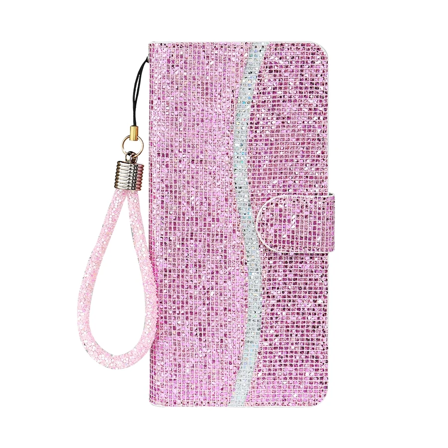 Wallet Flashing Powder Leather Case For Samsung Galaxy S23 Ultra S22 S21 Plus S20 FE S10 S9 S8 Note 20 Ultra 10 Plus A13 A14 A53