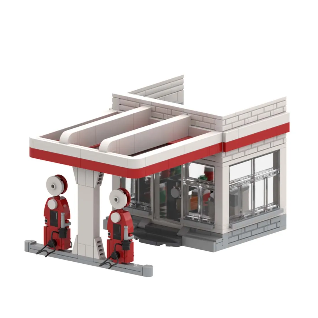 

Авторизованный 471 шт. винтажная модель Gasstation, строительные блоки MOC, набор игрушек-Патрик