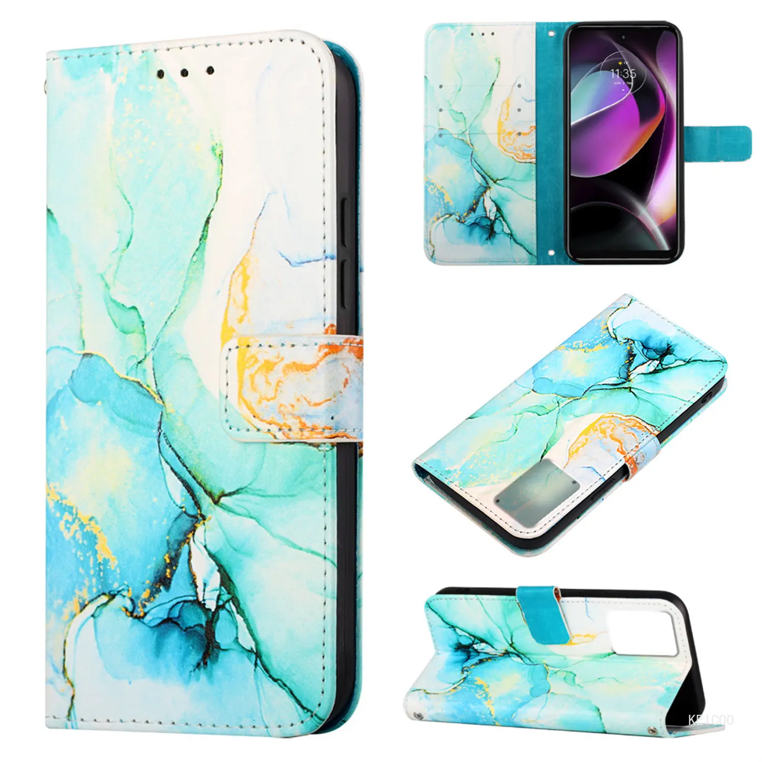 

Marble Pattern Anti-fall Leather Cover For Motorola MOTO G Play Power Stylus 5G 2022 2023 Magnetic Flip Cover Protective Shell