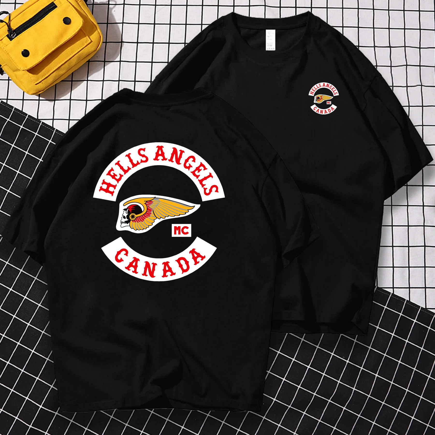 Футболка мужская оверсайз из чистого хлопка рубашка с рисунком ангелов и