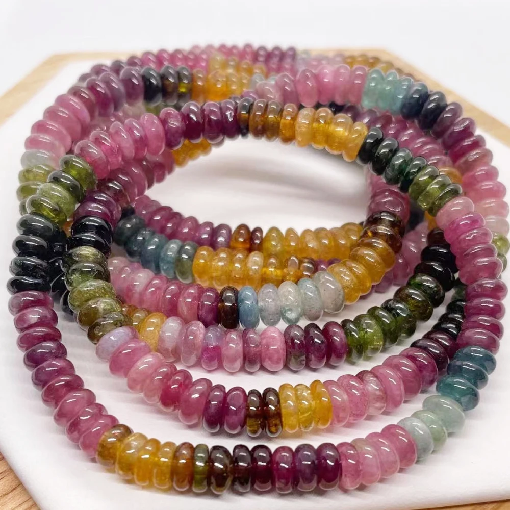 

A ++ approx2-3 * 5-7 мм натуральные красочные бусины для браслетов из турмалина