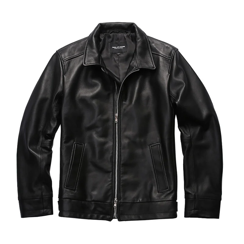 

H30 Rock Can Roll Read Description! Asian Size Men's Good Quality Stylish Genuine Sheep Leather Jacket