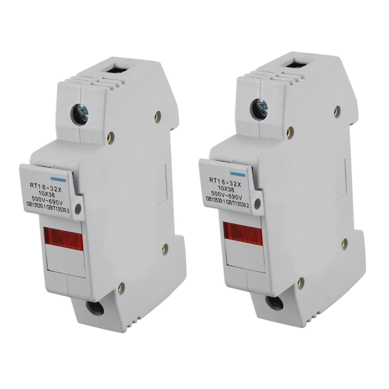 

3X RT18-32X AC 380V 32A 1 Pole 10X38mm DIN Rail Mount Fuse Holder Base