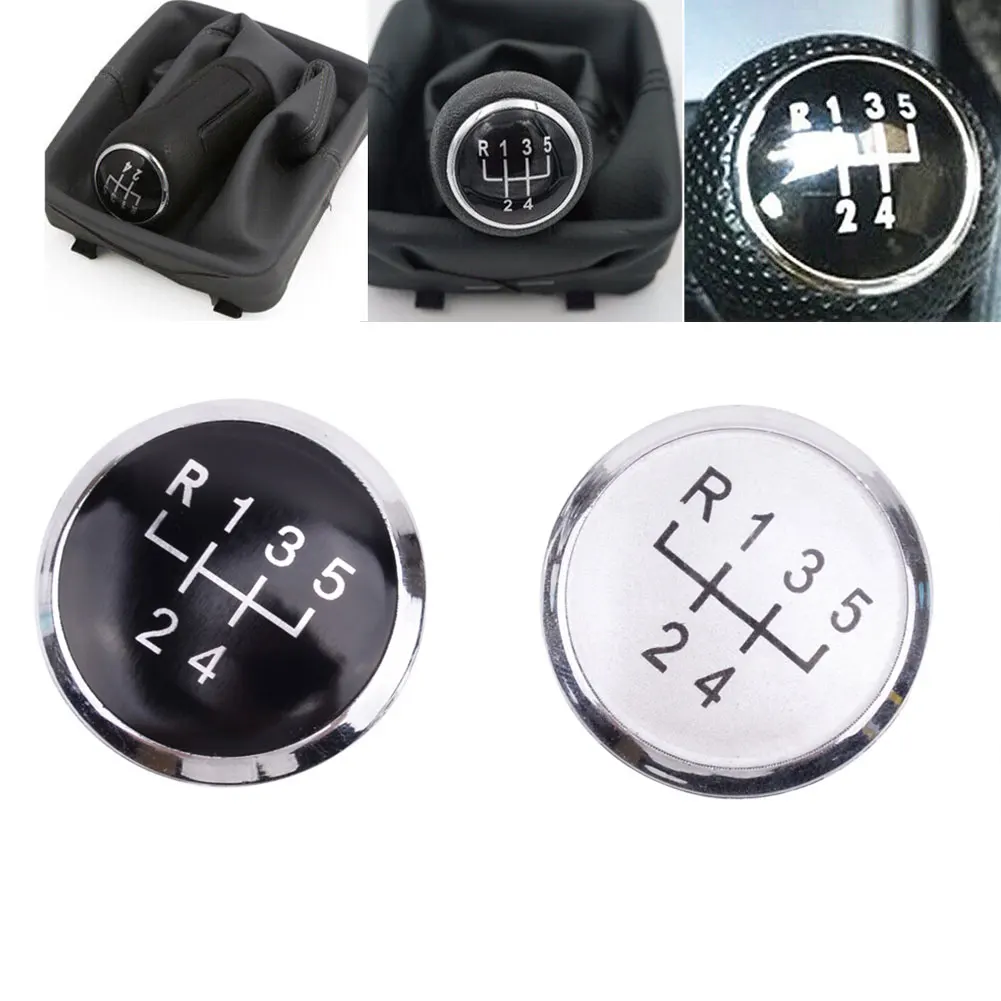 

1pc Gear Knob Insert Cap Car Interior Parts ABS Plastic Black Black & Silver For T5/T5.1 GP Transporter 2003-2010