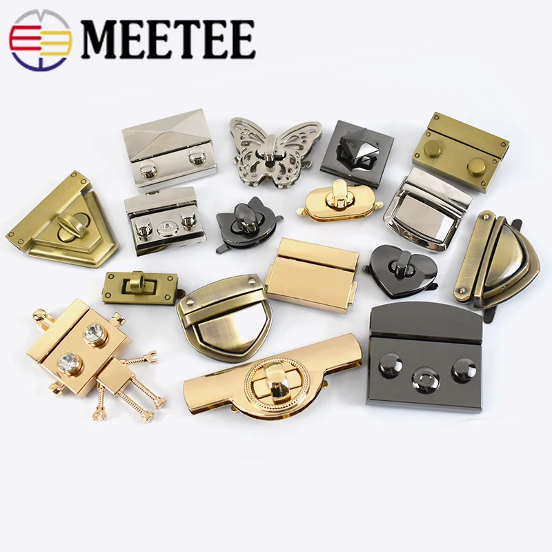 

2Pcs Meetee Bag Twist Turn Lock Snap Metal Locks Buckle Handbag Decor Closure Clasp DIY Bags Replacement Hardware Accessories