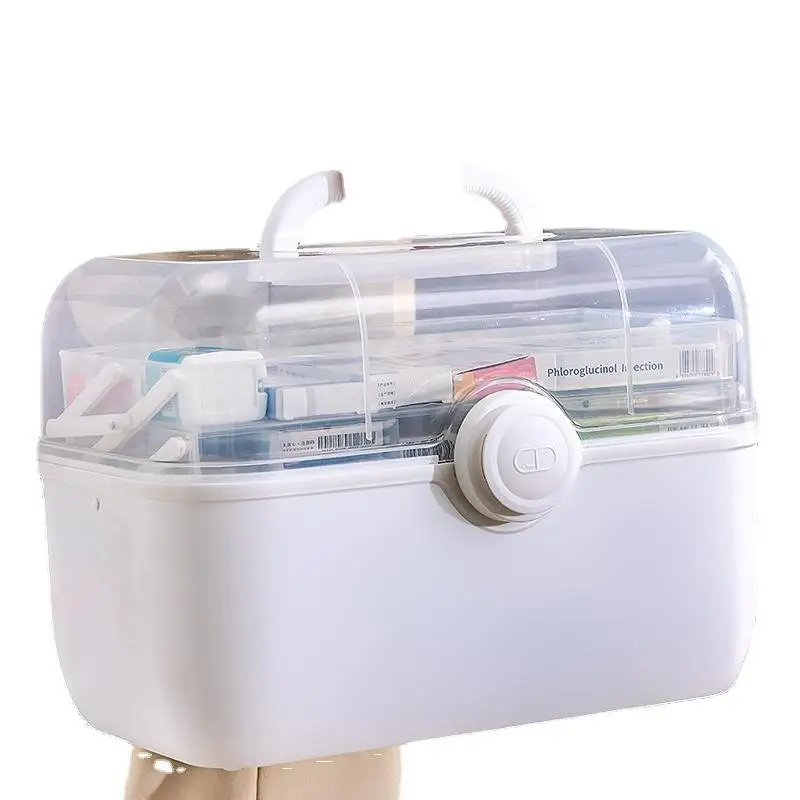 

Family Pack Household Medicine Box Medicine Storage Box Large Capacity Multi-Layer Portable Medical Plastic Small Medicine Box
