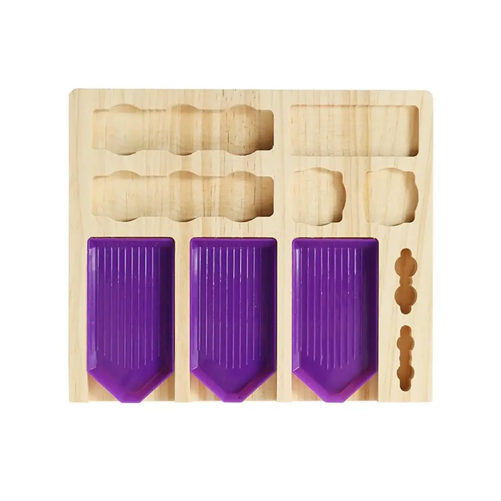 

Wooden Diamond Tray DIY 5d Diy Diamond Painting Storage Holder Point Drill Art Embroidery Accessories Plate Rack Box Tools 1pcs
