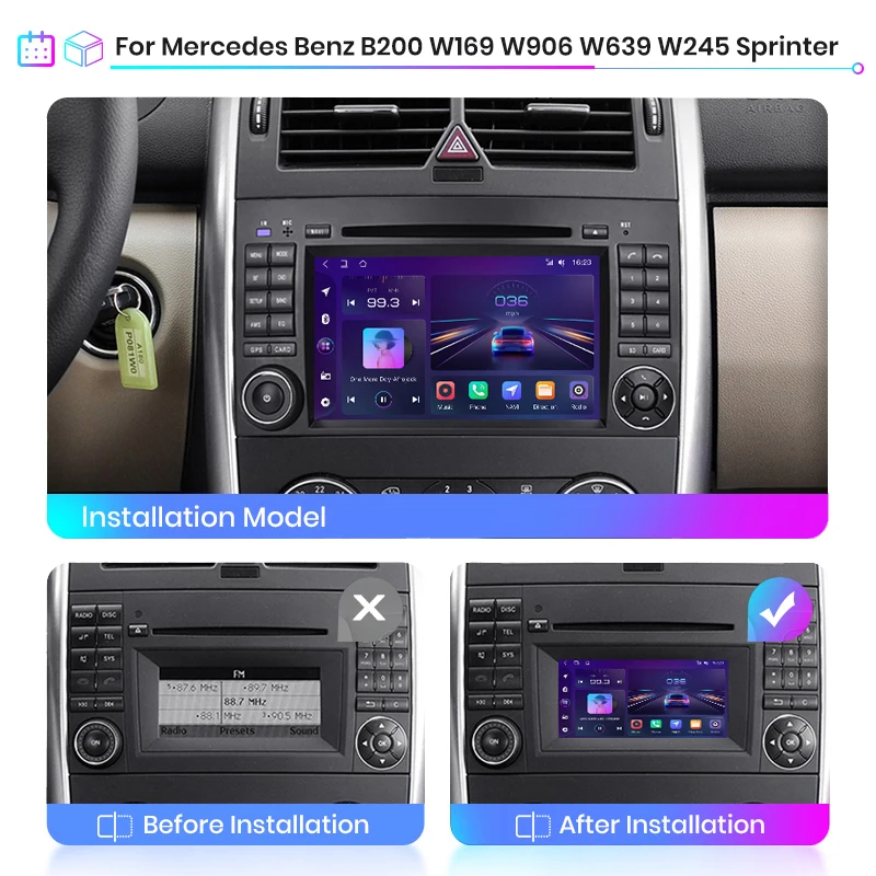 Автомагнитола Junsun 2 din dvd-плеер для Mercedes Benz B200 класс A B W169 W245 Viano Vito W639 Sprinter W906 Android 10