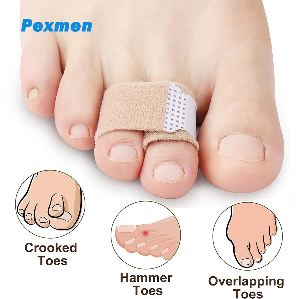 

Pexmen 1/2/5/10Pcs Hammer Toe Wraps Toe Protectors Bandages Toe Splints for Overlapping Broken Crooked Curled and Bent Toes