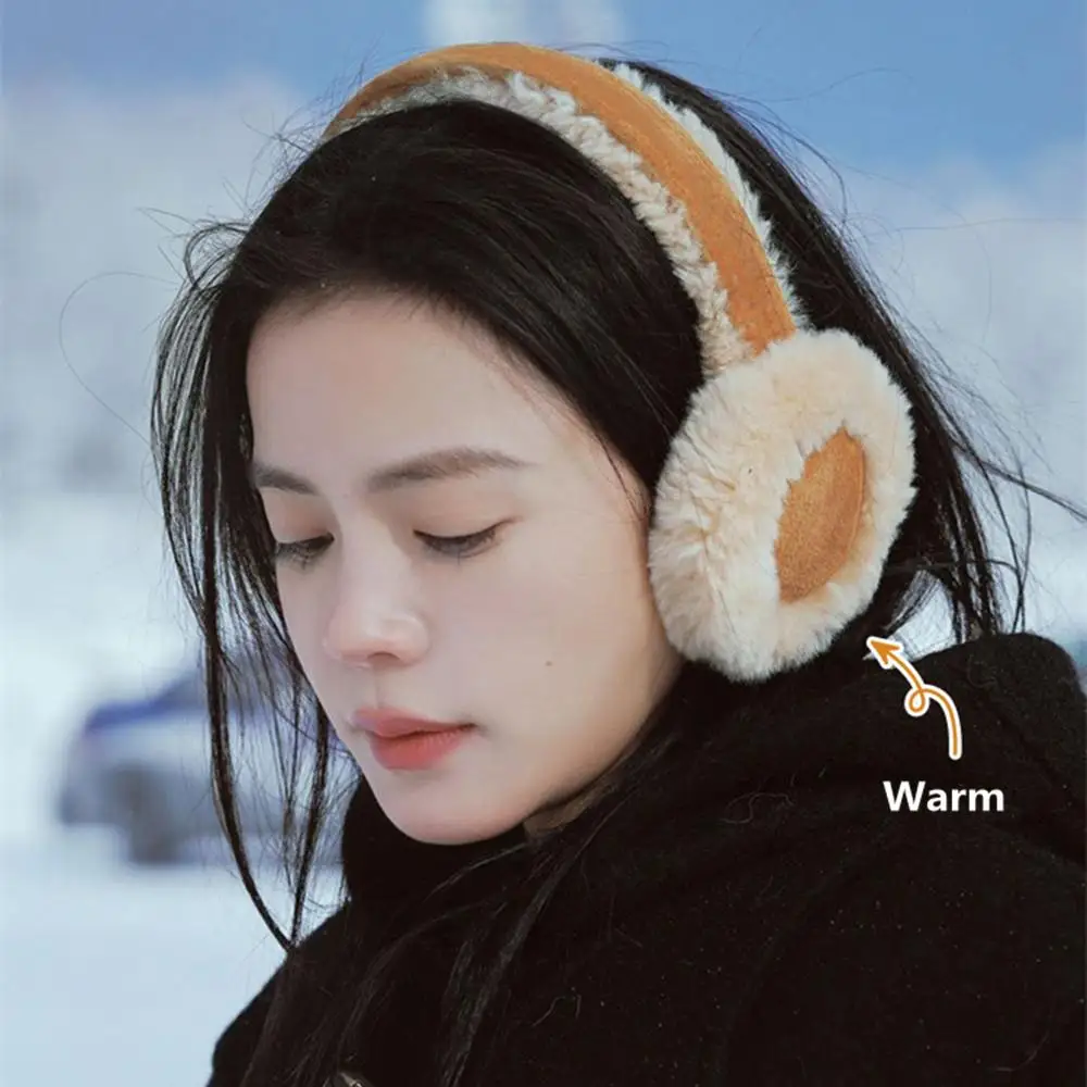 Модные теплые наушники для женщин, плюшевые зимние наушники с защитой ...