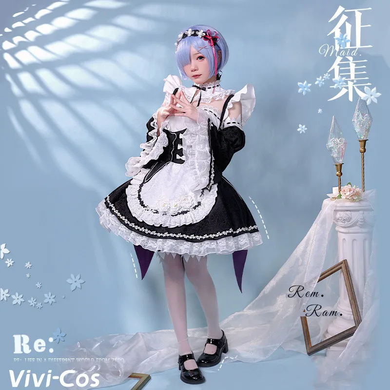 

Vivi-Cos аниме Re:Life In A другой мир от Zero Rem милое платье горничной косплей костюм Хэллоуин ролевая игра карнавал Новинка