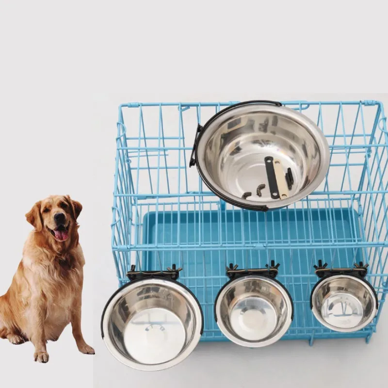 

Pet Feeding Bowl Neck Guard Non-Slip Stainless Steel Feeder Hanging Fixed Plate Puppy Dog Cat Pet Products Cuencos Perro