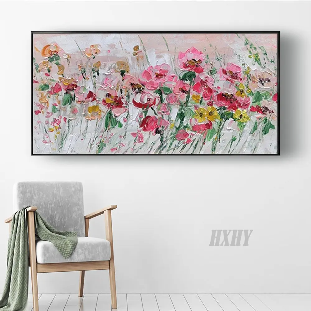

100% Handmade Oil Painting On Canvas Floral Paintings Abstract 3d Texture Wall Pictures For Home Decor Wall Art Interior Artwork
