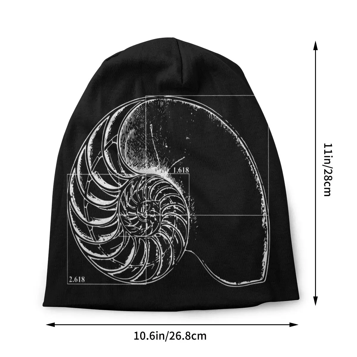 Fibonacci On A Nautilus Shell математические шапки уличные шапочки унисекс теплая Весенняя