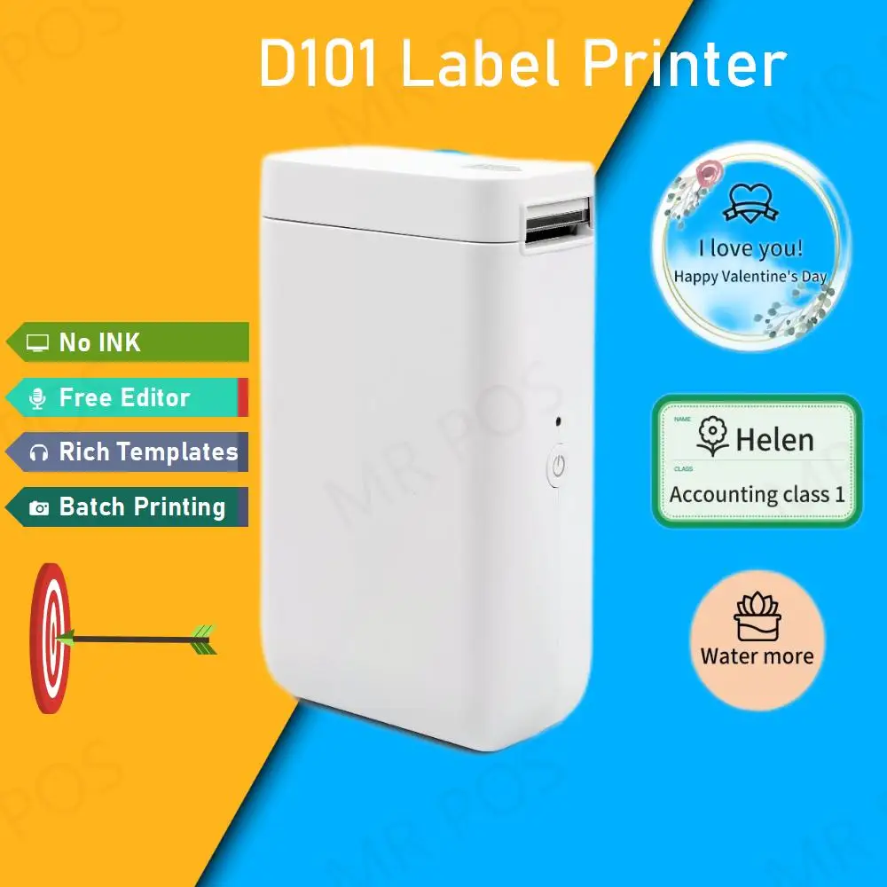 Мини термопринтер Niimbot D101 D11 D110 Plus для этикеток принтер без чернил портативный