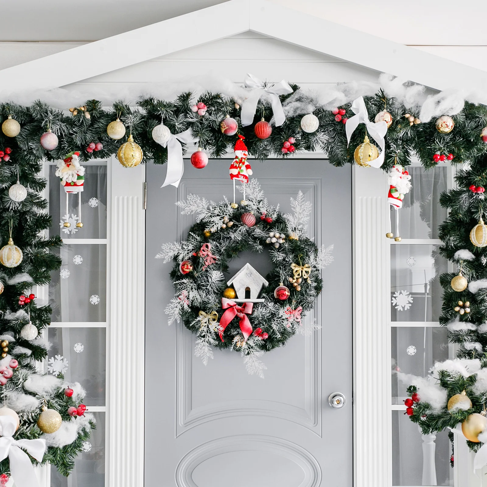 24 шт. белая ветка рождественская елка искусственные сосновые ветки венок и