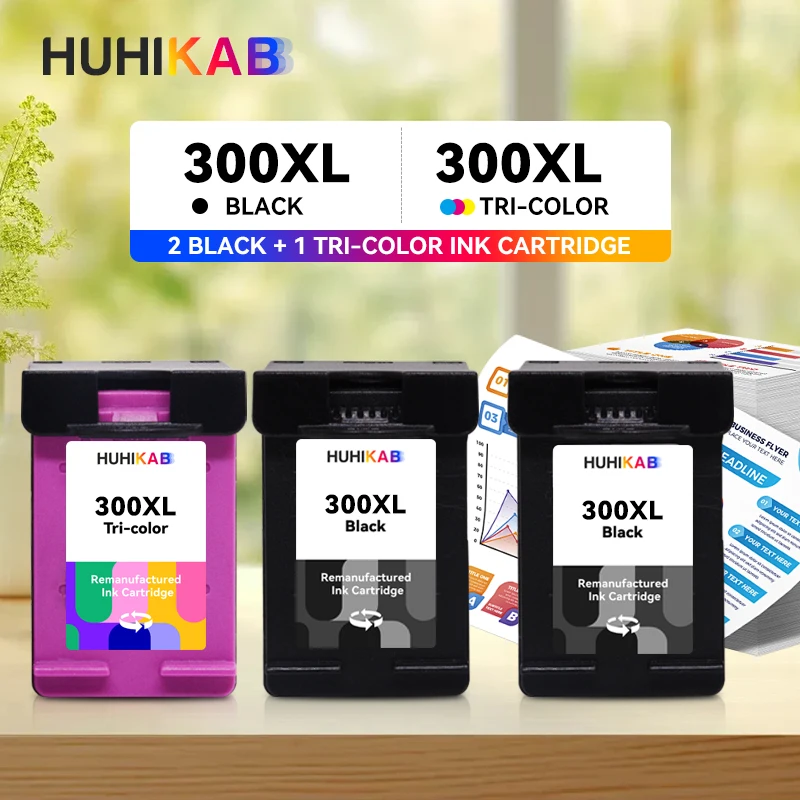 Фото HUHIKAB переустановленный картридж 300XL для HP300 для HP 300 XL чернильный картридж Deskjet D1660 D2560 D2660 D5560 F2420 №1