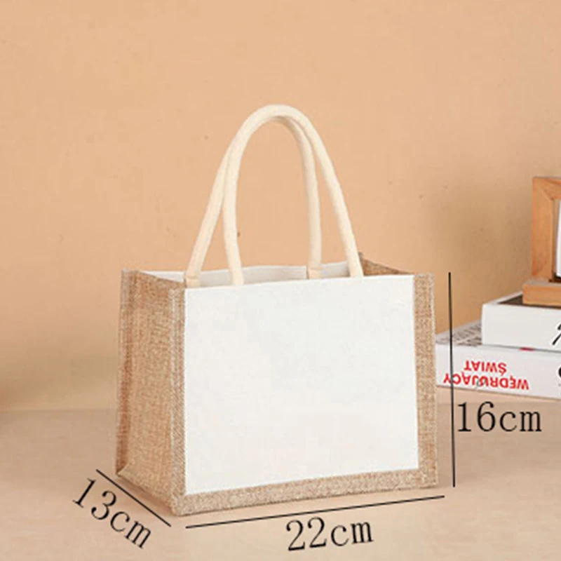 Холщовая Льняная сумка-тоут экологически чистые двухслойные сумки для покупок