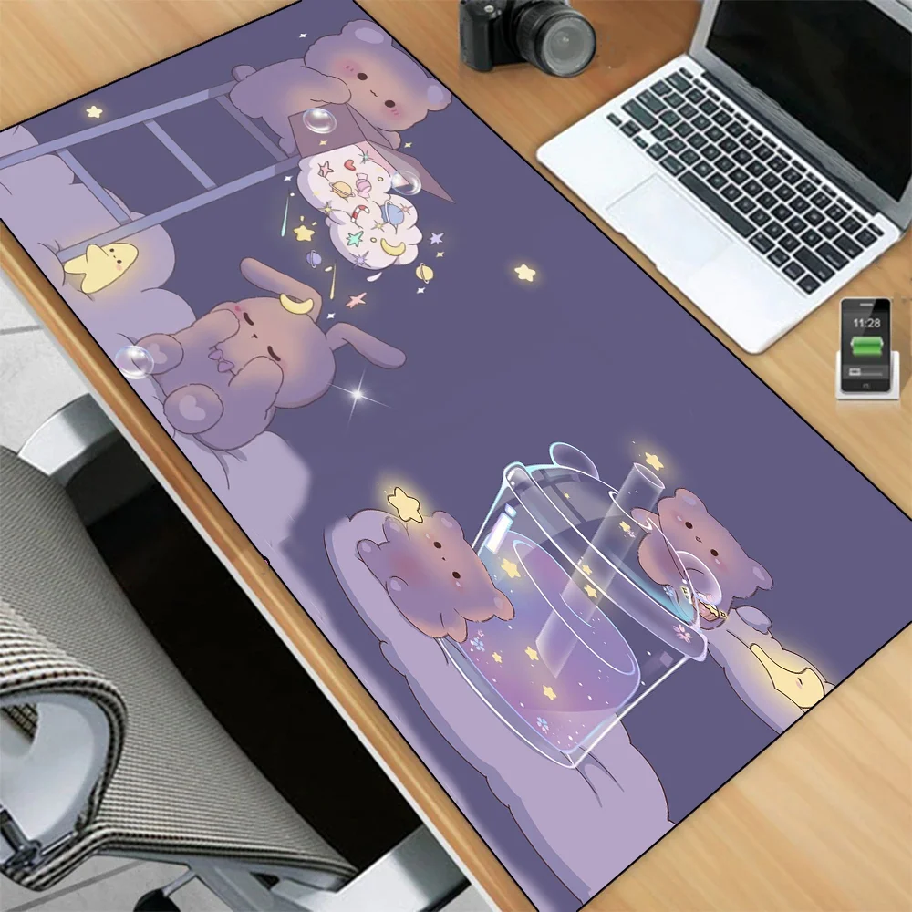 

Cute Bears and Rabbits Wallpaper Mouse Ground Games Tapis Souris Gamers Computer Accessories Keyboard Pads Desktop Mouse Pads