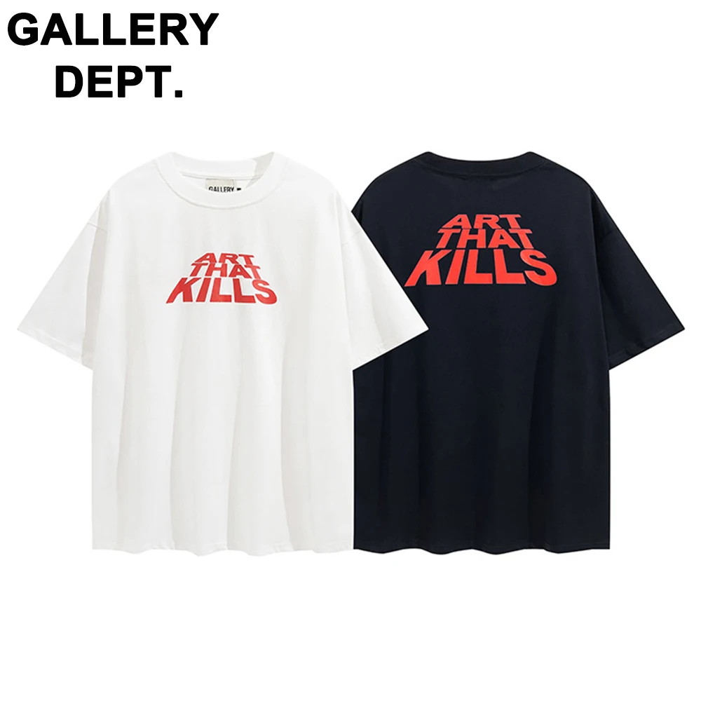 

Футболка Мужская/женская с надписью, Модный брендовый топ с коротким рукавом, хлопковая рубашка с галереей DEPT, лето 2023