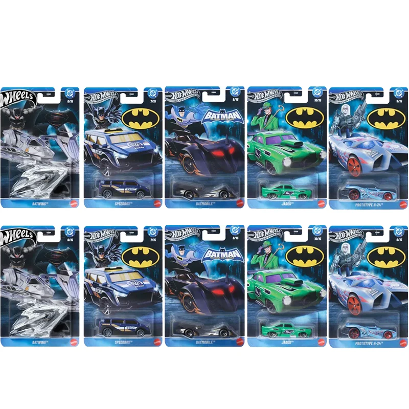 Фото Оригинальные игрушки Hot Wheels: серебряная серия Бэтмена, модели автомобилей 1:64, литые под давлением, Бэтвинг, Бэтмобиль, Jaded Speedbox, прототипы, подарок №1