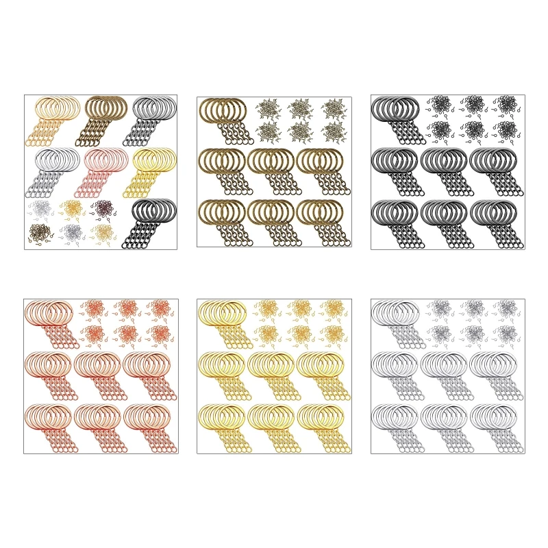 

250Pieces Split for KEY Rings with Chain and Jump Rings Bulk Connector for DIY A