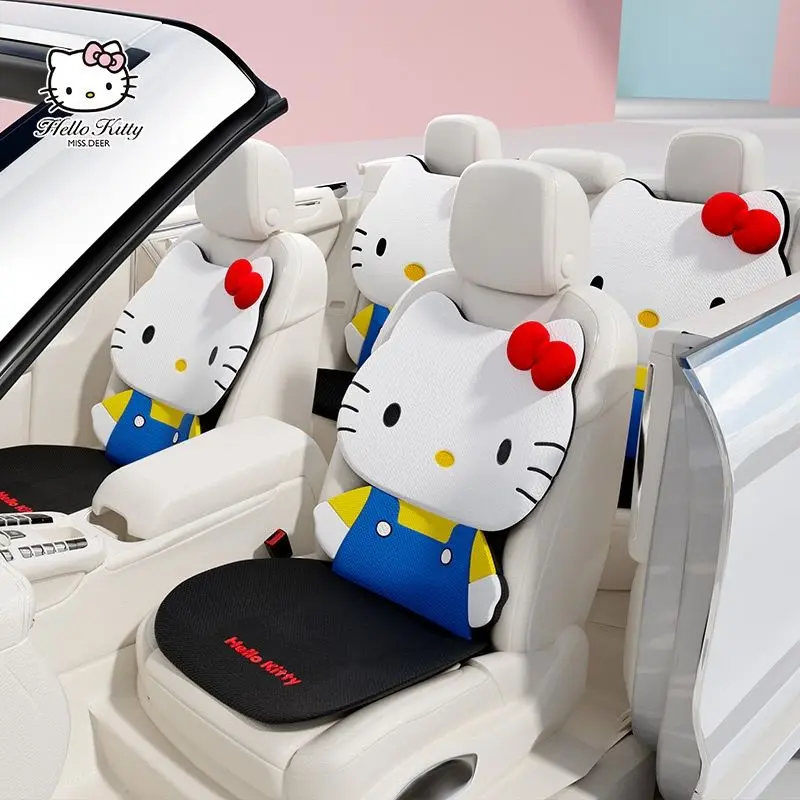 

Hello Kitty Sanrio Cute Girl Heart Car Seat Cushion Car Goddess Seat Cover Universal Easy To Clean Breathable Seat Cushion
